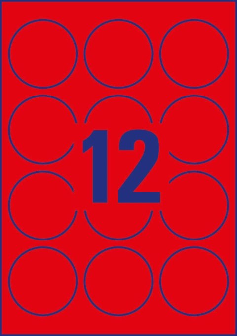 Etykiety czerwone neonowe L7670R-25 Q63,5 25 ark Usuwalne, Avery Zweckform SALE