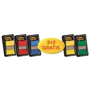 Zestaw promocyjny zakładek POST-IT (680 -P5+2), PP, 25,4x43,2mm, mix kolorów, 3+2 GRATIS