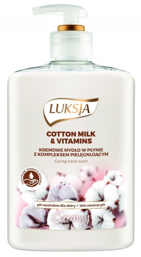 LUKSJA Mydło w płynie z dozownikiem 500 ml COTTON MILK&VITAM 8872