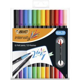 Flamastry dwustronneBIC Intensity Dual Tip Etui 12szt, 989695