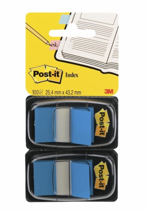 Zakładki indeksujące POST-IT_ (680-B2EU), PP, 25,4x43,2mm, 2x50 kart., niebieskie