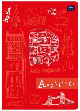 Zeszyt A5 60k.kratka J.ANGIELSKI HYBRID FSC C RED INTERDRUK