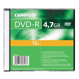 Płyta OMEGA DVD+R 4,7GB 16X SLIM CASE (10) OMD16S+