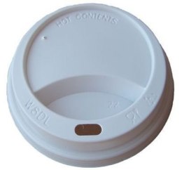 Pokrywka 80mm PS biała op.100szt. LOCK do kubków 250ml TnP 30285