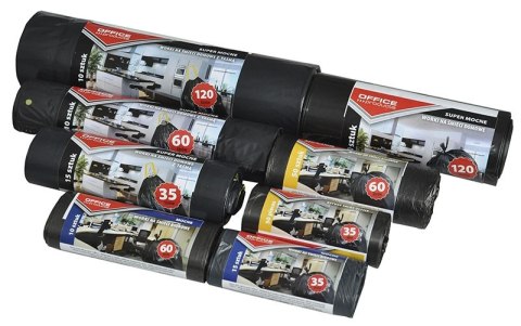 Worki na śmieci biurowe standard (HDPE) 60l 50szt. czarne OFFICE PRODUCTS 22011123-05