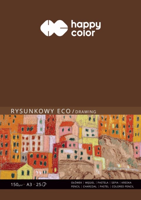Blok rysunkowy ECO, ART, A3, 25 ark, 150g, Happy Color HA 3715 3040-A25 Blok rysunkowy ECO, ART, A3, 25 ark, 150g, Happy Color HA 3715 3040-A25