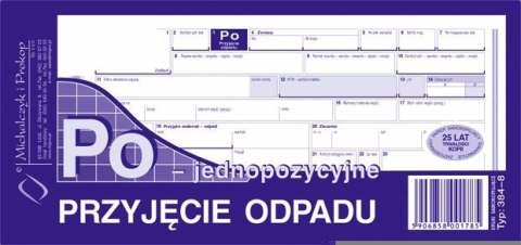 384-8 Przyjęcie odpadu jednopozycyjne Po