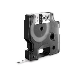 Taśma poliestrowa RHINO trwała 6mm czarna na białym 1805442 DYMO