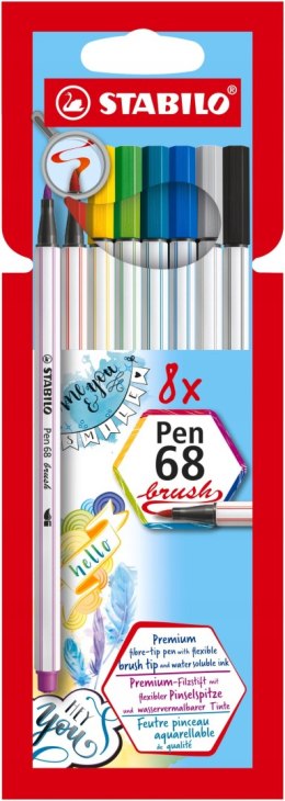 Flamaster Pen 68 BRUSH etui 8 szt. 568/08-21 STABILO