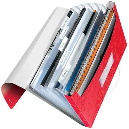 Teczka z 6 przegródkami PP Leitz WOW, czerwona 45890026