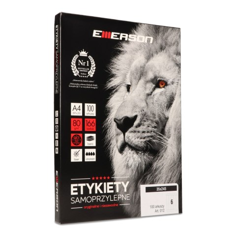 Etykiety A4 245x35mm (100) białe EMERSON eta4245x035w SALE