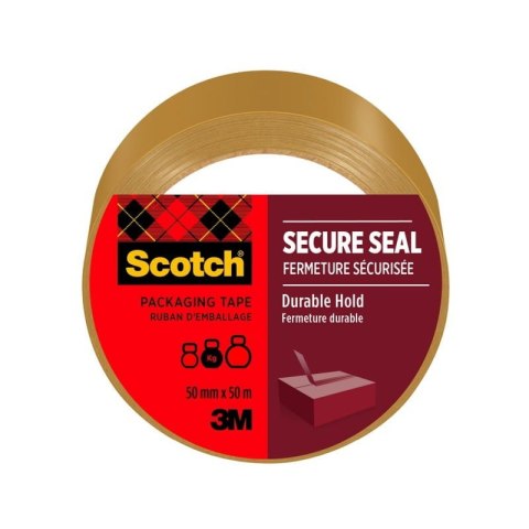 Scotch_ Secure Seal, taśma pakowa, brązowa, 50 mm x 50 m, 1 rolka/opakowanie BARDZO MOCNA, kauczukowa 7100300848