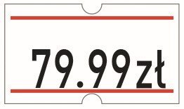Etykiety cenowe w rolce do metkownicy jednorzędowej Meto 21x12 mm, biało-czerwone opakowanie 6 rolek M30014357