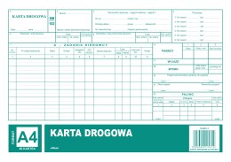 801-1 Karta drogowa SM/102 (samochód ciężarowy) A4 offset MICHALCZYK