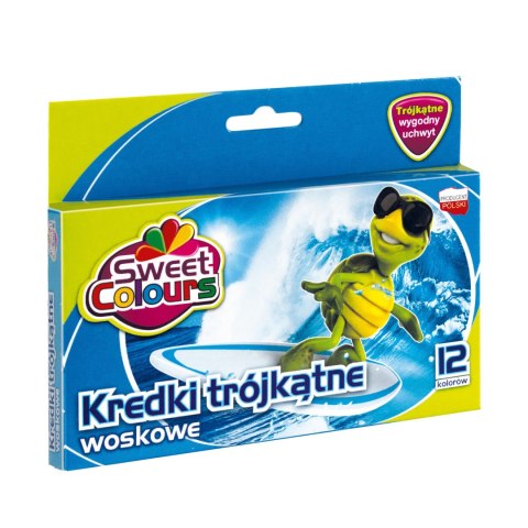 Kredki trójkątne woskowe 12 kolorów Sweet Colours 09194 KOMA-PLAST
