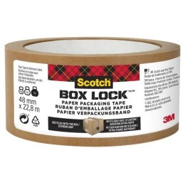 Taśma pakowa SCOTCH®Box Lock, papierowa, 48mm x 22,8m, 1szt., brązowa 7100292556