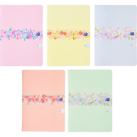 Zeszyt Oxford Flowers A5 60 kartek kratka 5x5 mm Mix 400181450