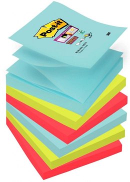 Bloczek samoprzylepny POST-IT_ Super sticky Z-Notes, (R330-6SS-MIA), 76x76mm, 6x90 kart., paleta Miami