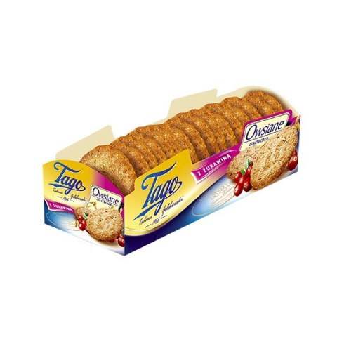 Ciasteczka TAGO owsiane z żurawiną 185g