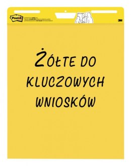Samoprzylepne arkusze konferencyjne Post-it_ Super Sticky, na flipchart, 63,5x76,2cm, do kluczowych wniosków, 3x25 kart., żółte