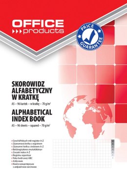 Skorowidz , A5, w kratkę, alfabetyczny, twarda okładka, 96 kart., 70gsm, typu OFFICE PRODUCTS 16061231-99
