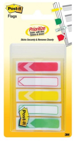 Zakładki indeksujące POST-IT_ (684-ARR-RYG), PP, 11,9x43,2mm, strzałka, 5x20 kart., mix kolorów, 3M-UU008030791