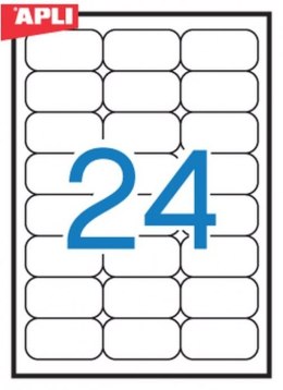 Etykiety 02872 64*33.9 czerwo fluo zaokrąglona APLI 20ar.