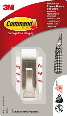 Hak COMMAND_ (MR01-BN), metalowy, mały, srebrny