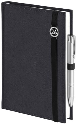 Kalendarz Piko z gumką czarny z ażurową datówką B5 tygodniowy z notesem WOKÓŁ NAS