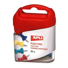 Pinezki do tablic 25szt.APLI 12349 pudełko plastik