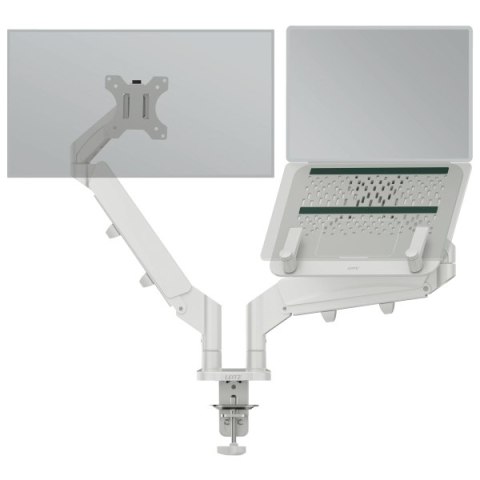 Podwójne ramię Leitz Ergo do monitora i laptopa, jasnoszare 65380085