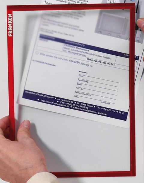 Ramka magnetyczna A4 czerwona FRANKEN FITSA4M01