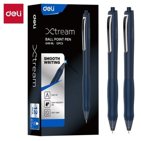 Długopis automatyczny 0,7 mm, seria Xtream Q48, niebieski, EQ48_BL, Deli.
