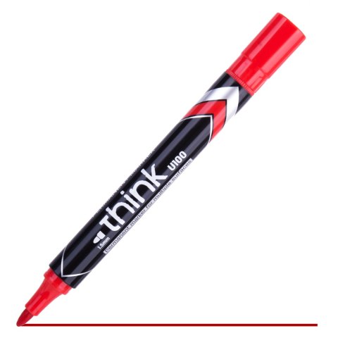 Marker permanentny okrągły 1,5 mm, czerwony, EU10040, Deli.