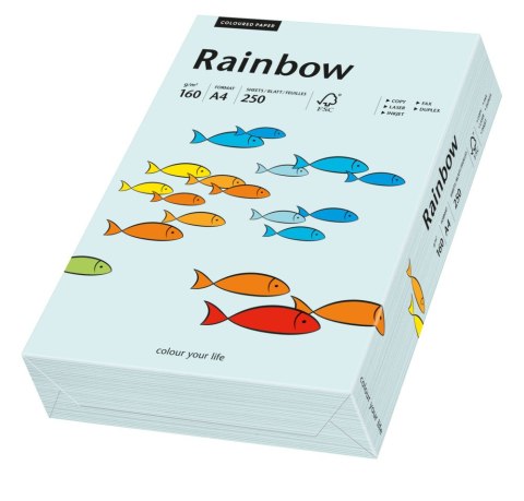 Papier xero kolorowy A4 160g 250 ark. RAINBOW jasnoniebieski R82 88042703