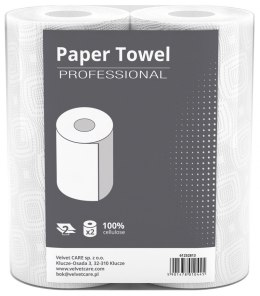 Ręczniki w roli celuloza, 2 warstwy, biały, 10,25m - 50 listków VELVET PROFESSIONAL TOWEL 5200055 op. 2szt.