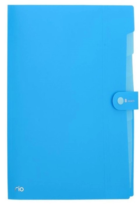 Teczka zatrzaskowa A4, 8 przegródek, seria Rio, niebieska, EB40102_BLUE, Deli.