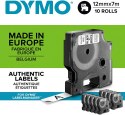 Taśma DYMO D1 - 12 mm x 7 m, czarny / biały - VALUE PACK 10 szt. 2093097 do drukarek etykiet